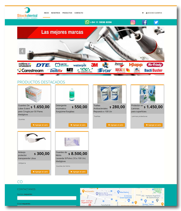 venta de insumos odontológicos.  